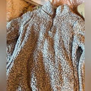 Size small, light blue,quarter zip,Sherpa pullover! cute furry Sherpa fleece!